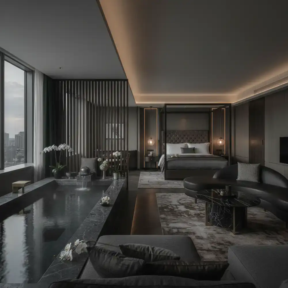 Luxury hotel spa and suite overview