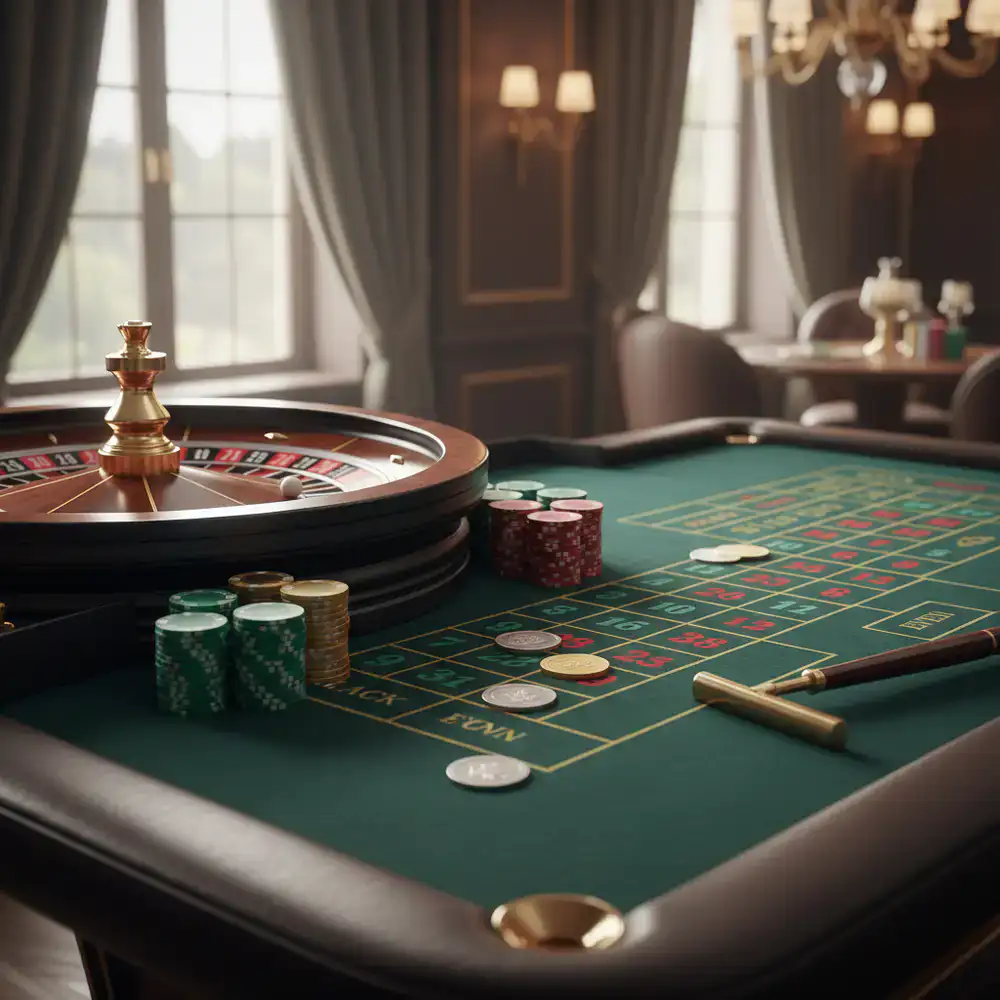 Premium roulette table detail